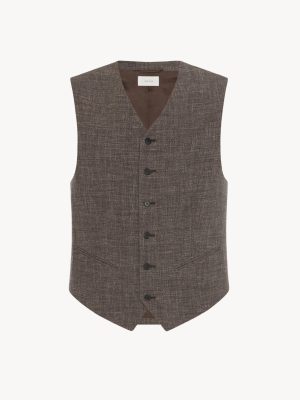 Yuri Vest in Silk. Linen. and Virgin Wool