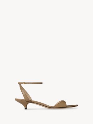 Vika Ankle Strap Kitten Heel in Leather