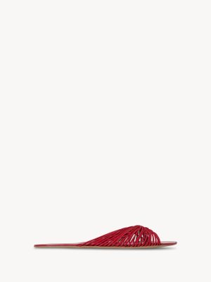 Sara Slide Sandal in Elastic and Leather