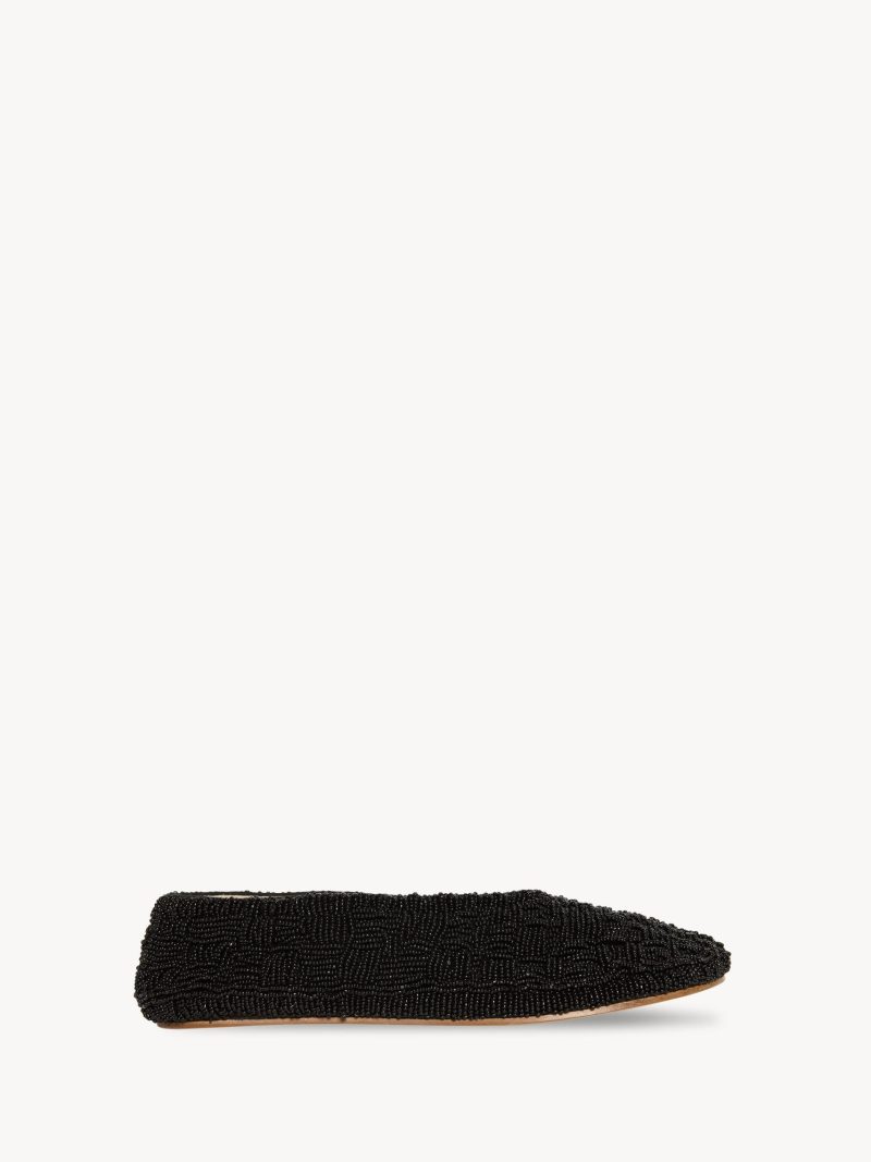 Embroidered Stella Slipper in Leather and Glass