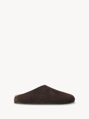 Hudson Slide in Suede and Shearling
